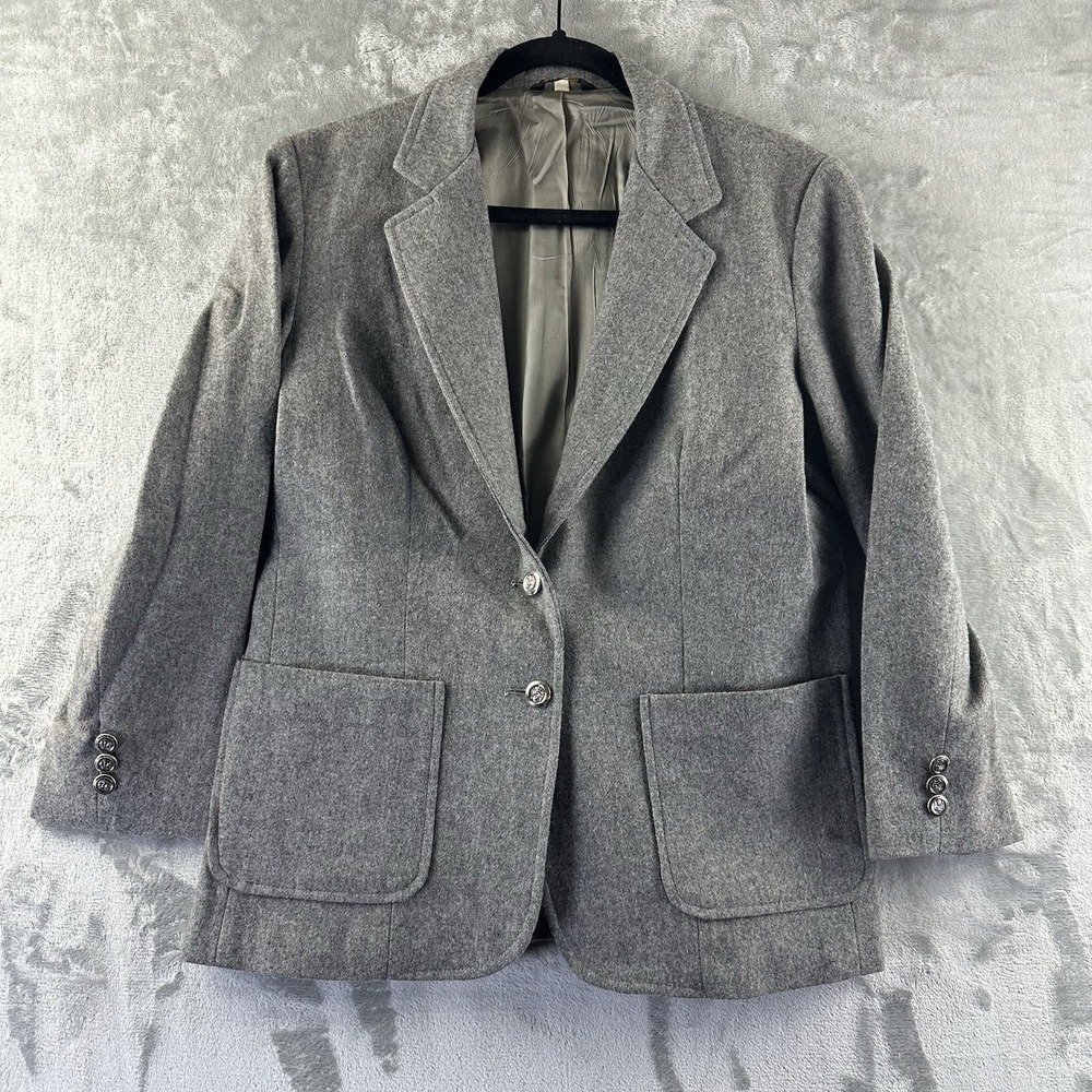VTG Cross Country Fashions Blazer Women's 12 Gray Wool